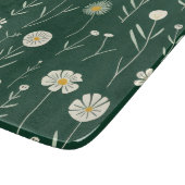 Elegant Wildflower Pattern on Dark Green  Schneidebrett (Ecke)