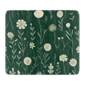 Elegant Wildflower Pattern on Dark Green  Schneidebrett (Vorderseite)