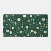 Elegant Wildflower Pattern on Dark Green  Schreibtischunterlage (Vorderseite)