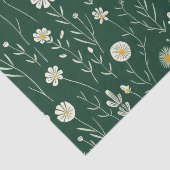 Elegant Wildflower Pattern on Dark Green  Seidenpapier (Ausschnitt)