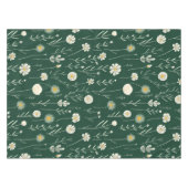 Elegant Wildflower Pattern on Dark Green  Tischdecke (Vorderseite (Horizontal))