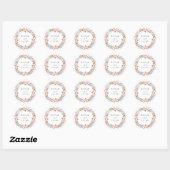 Elegant Wildflower Personalized Wedding  Runder Aufkleber (Blatt)