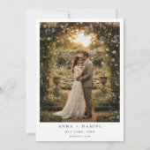 Elegant Wildflower Photo Wedding Invitation Einladung (Rückseite)