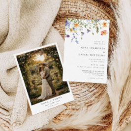 Elegant Wildflower Photo Wedding Invitation Einladung