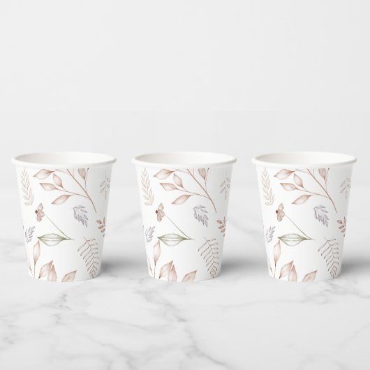 Elegant Wildflower Rustic Floral Garden Paper Cup Pappbecher (Multi)
