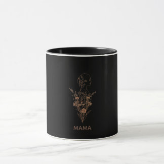 Elegant Wildflower Silhouette Personalised Mug Tasse