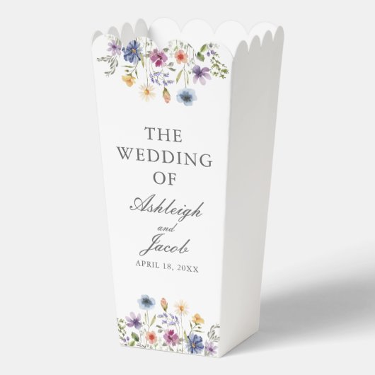 Elegant Wildflower Spring Wedding Custom Popcorn Geschenkschachtel (Vorderseite)