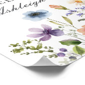 Elegant Wildflower Spring Wedding Custom Welcome Poster (Ecke)
