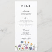 Elegant Wildflower Spring Wedding Dinner Menükarte (Vorderseite)