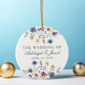 Elegant Wildflower Spring Wedding Keepsake Keramik Ornament