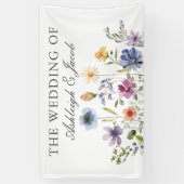 Elegant Wildflower Spring Wedding Personalized Banner (Vertikal)