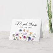 Elegant Wildflower Spring Wedding Personalized Dankeskarte (Vorderseite)