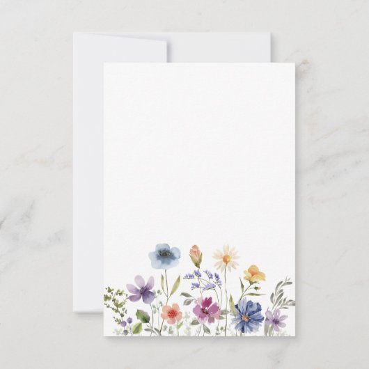 Elegant Wildflower Spring Wedding QR Code Scan RSVP Karte (Rückseite)