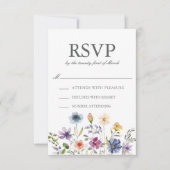 Elegant Wildflower Spring Wedding RSVP Karte (Vorderseite)