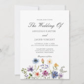 Elegant Wildflower Spring Wedding with Photo Back Einladung (Vorderseite)
