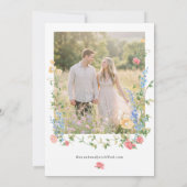 Elegant Wildflower Summer Photo Wedding Save The Date (Rückseite)