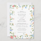 Elegant Wildflower Summer QR Code RSVP Wedding Einladung (Vorderseite)