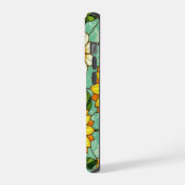 Elegant Wildflower sunflowers clover stained Glass iPhone Hülle (Linke Seite)