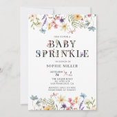 Elegant Wildflower Watercolor  | Baby Sprinkle Einladung (Vorderseite)