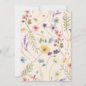 Elegant Wildflower Watercolor  | Baby Sprinkle Einladung (Rückseite)