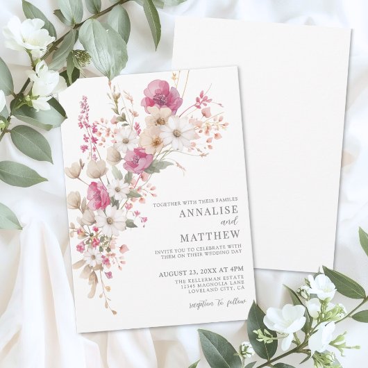 Elegant Wildflower Watercolor Floral Wedding Einladung