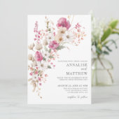 Elegant Wildflower Watercolor Floral Wedding Einladung (Stehend Vorderseite)