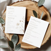 Elegant Wildflower Wedding Ceremony Program Card Einladung