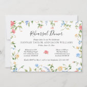 Elegant Wildflower Wedding Rehearsal Dinner Einladung (Vorderseite)