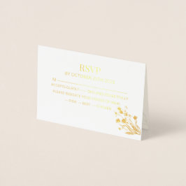 Elegant Wildflower Wedding RSVP Card Folienkarte
