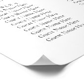 Elegant Wildflower Wedding Seating Chart Poster (Ecke)