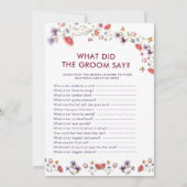 Elegant Wildflower What Did the Groom Say Game (Vorderseite)