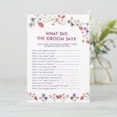 Elegant Wildflower What Did the Groom Say Game (Stehend Vorderseite)