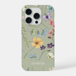 Elegant Wildflower Wild Flower Floral Custom iPhone 15 Pro Hülle