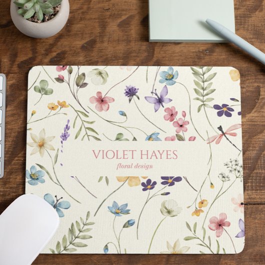 Elegant Wildflower Wild Flower Floral Custom Mousepad