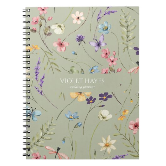 Elegant Wildflower Wild Flower Floral Custom Notizblock (Vorderseite)