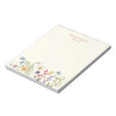 Elegant Wildflower Wild Flower Floral Custom Notizblock (Rotiert)