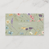 Elegant Wildflower Wild Flower Floral Custom Terminkarte (Vorderseite)