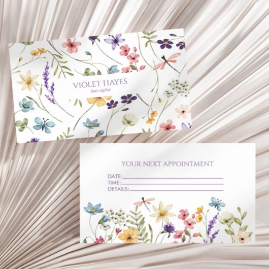 Elegant Wildflower Wild Flower Floral Custom Terminkarte