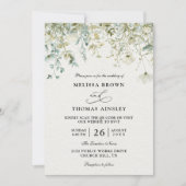 Elegant Wildflowers Rustic Budget QR Code Wedding Einladung (Vorderseite)