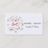 Elegant Wildflowers Whisk Bakery Visitenkarte (Vorderseite)