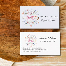 Elegant Wildflowers Whisk Bakery Visitenkarte
