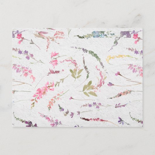 Elegant Wilflower Wasserfarbenfroh Postkarte (Rückseite)