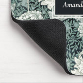 Elegant William Morris Anemone mit Monogram Mousepad (Ecke)