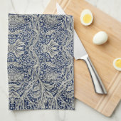 Elegant William Morris Floral Blue White Pattern Geschirrtuch (Viertel Falte)