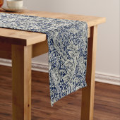 Elegant William Morris Floral Blue White Pattern Großer Tischläufer (Beispiel)