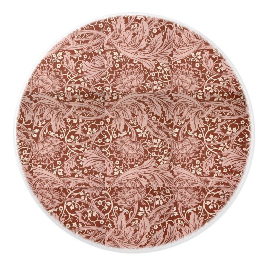 Elegant William Morris Floral Blue White Pattern Keramikknauf (Vorderseite)