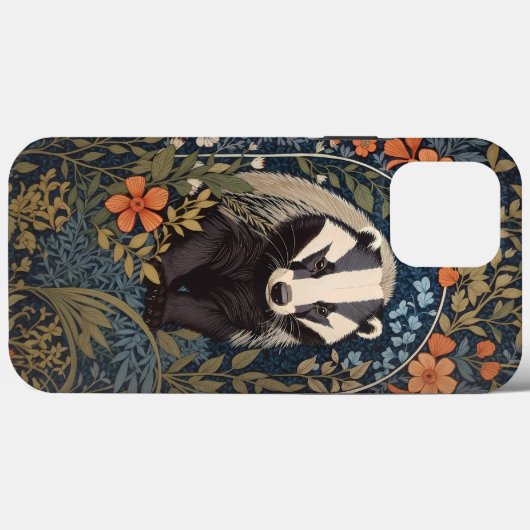 Elegant William Morris Inspiriert Badger Case-Mate iPhone Hülle (Rückseite (Horizontal))