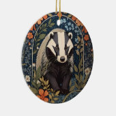 Elegant William Morris Inspiriert Badger Keramik Ornament (Rechts)