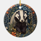 Elegant William Morris Inspiriert Badger Keramik Ornament (Hinten)