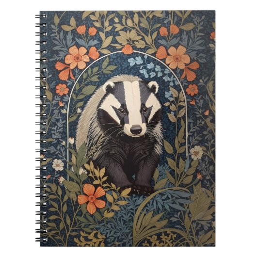 Elegant William Morris Inspiriert Badger Notizblock (Vorderseite)